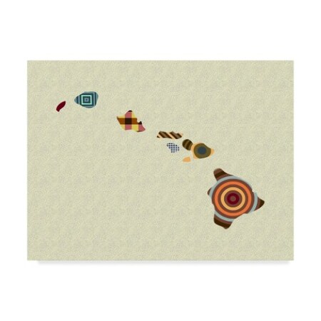 Trademark Fine Art Lanre Adefioye 'Hawaii State Map' Canvas Art, 14x19 ALI30994-C1419GG